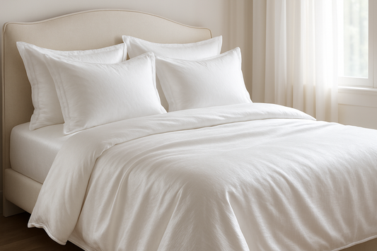 more than silk white bedding set